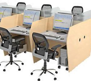 Baias de telemarketing com acabamento em vidro BT-18