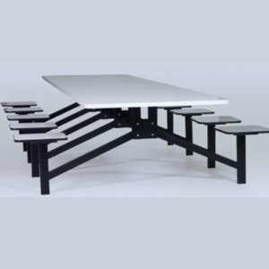 Mesa refeitório- Cantos retos – Tampo e assentos em fórmica REFE PRO 02