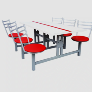 Mesa refeitório- Cantos retos – Tampo e assentos em fórmica REFE PRO 07