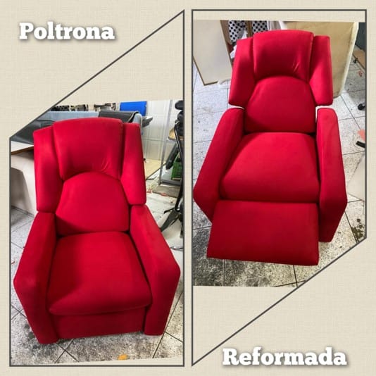 Poltrona vermelha reformada